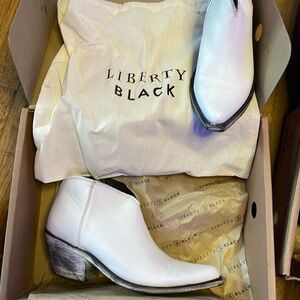 Liberty Black white booties